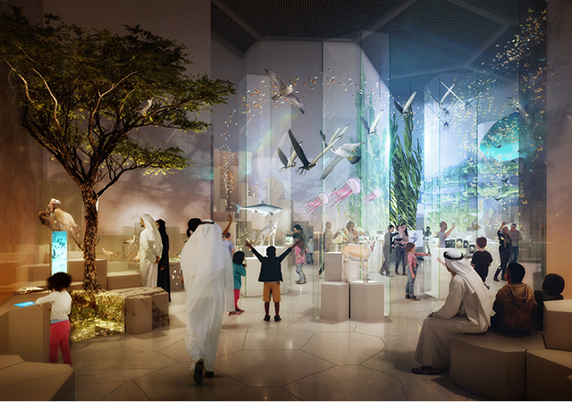 As much as 95 per cent of paints and finishes used on the Natural History Museum Abu Dhabi is low emissivity or has low VOC content.